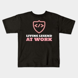 Living Legend at work - Coder / Programmer Kids T-Shirt